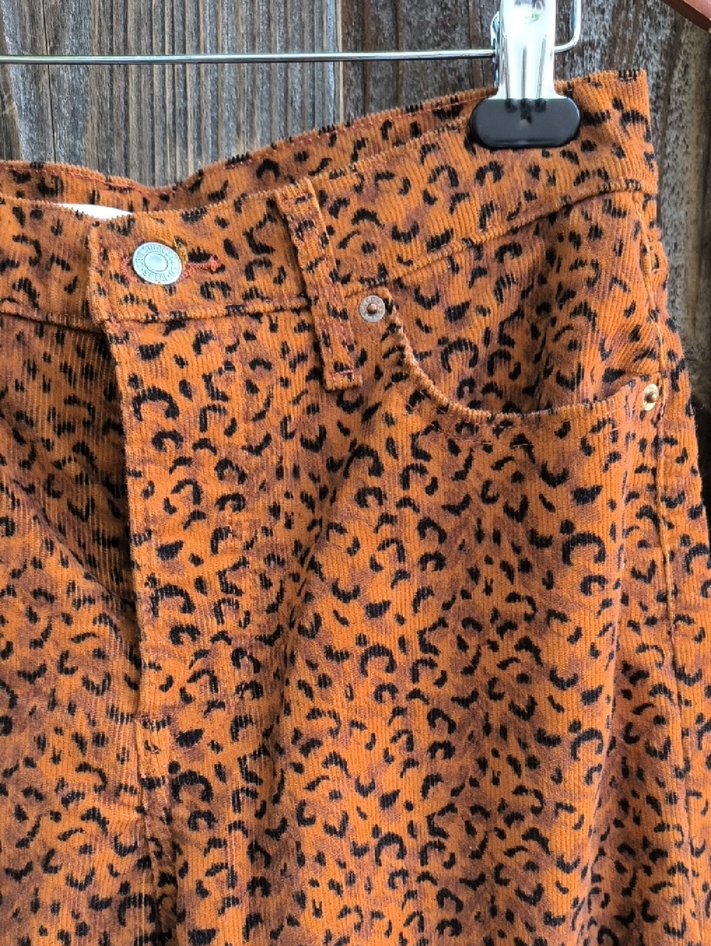 LEVI'S Leopard Print Wedgie Straight Corduroy Pants High Rise Size 31 - Picture 5 of 15